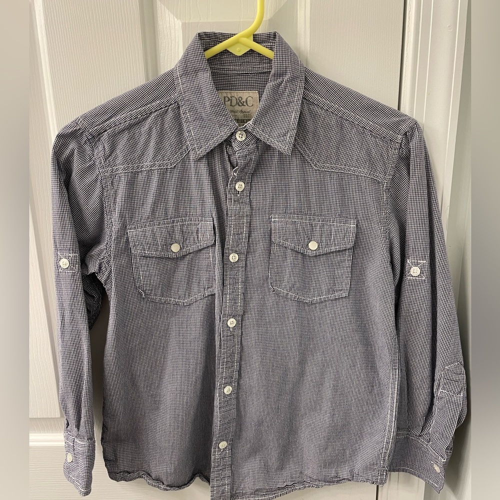 PD&C style button up shirt pearl style buttons size 10